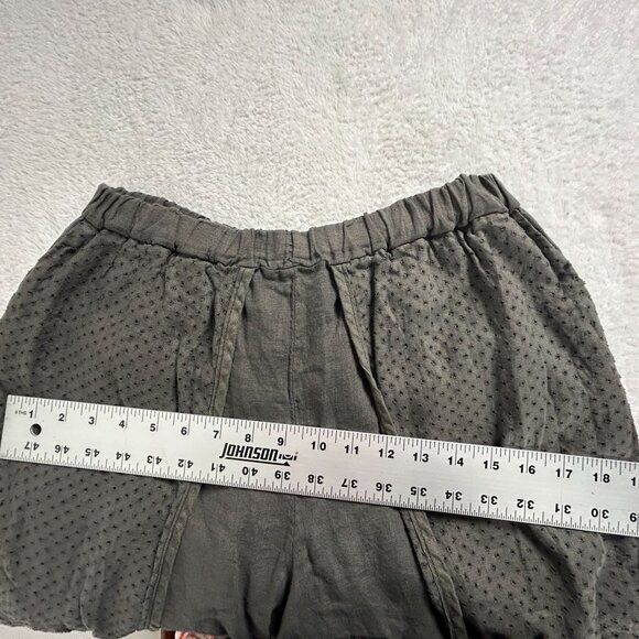 Cynthia Ashby Womens Polka Dot Linen Cropped Wrap Pants Small Gray Pockets New - Picture 7 of 11